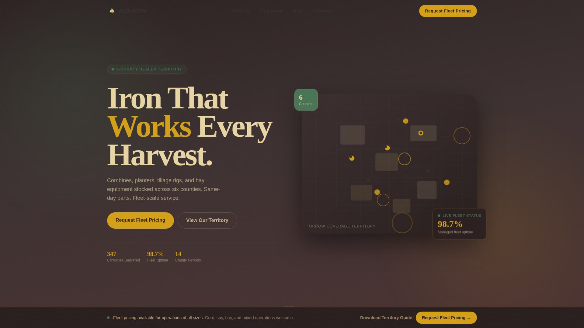 Furrow - Powerful Farmequipment Landing Page Template