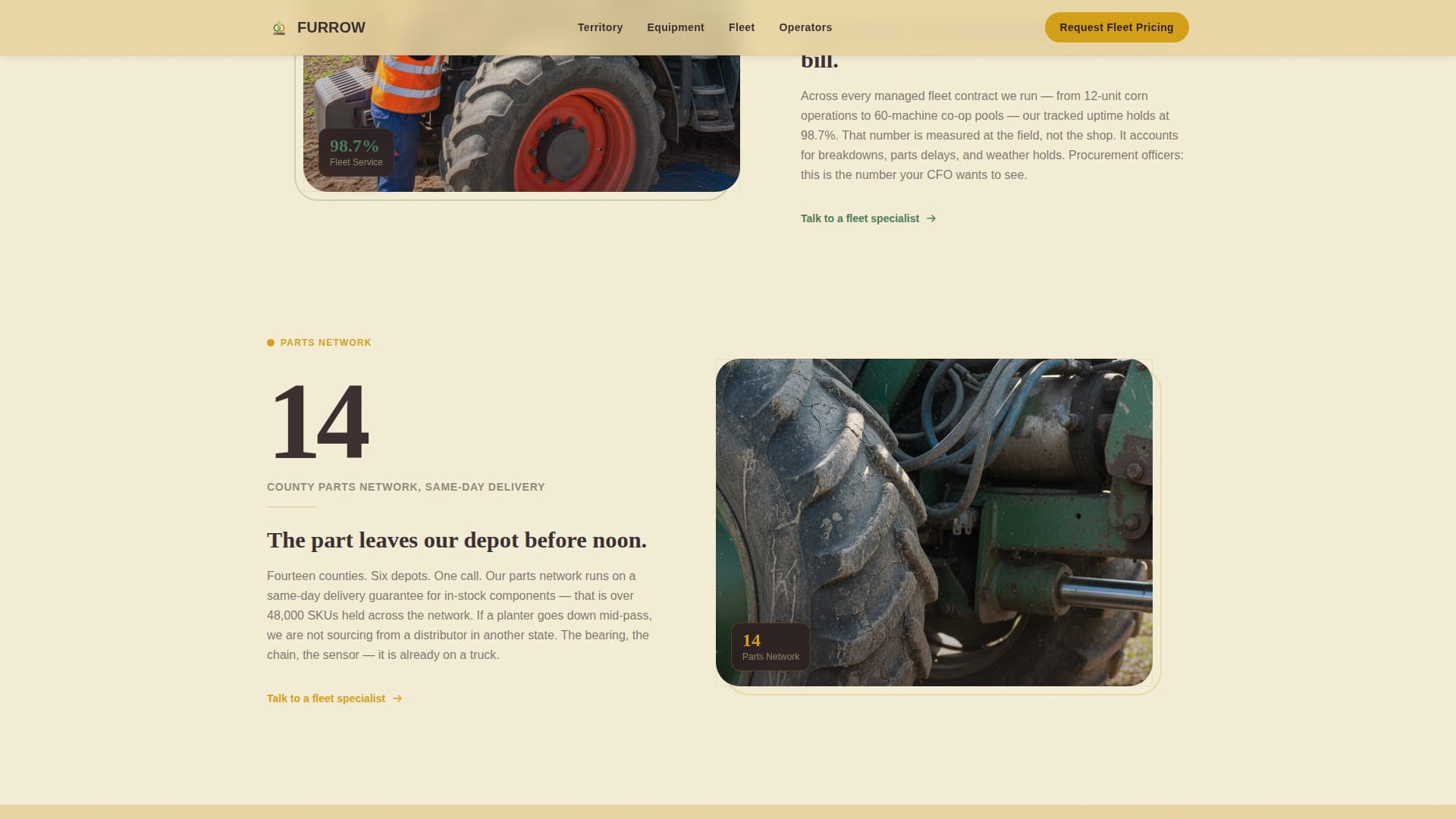 Furrow - Powerful Farmequipment Landing Page Template