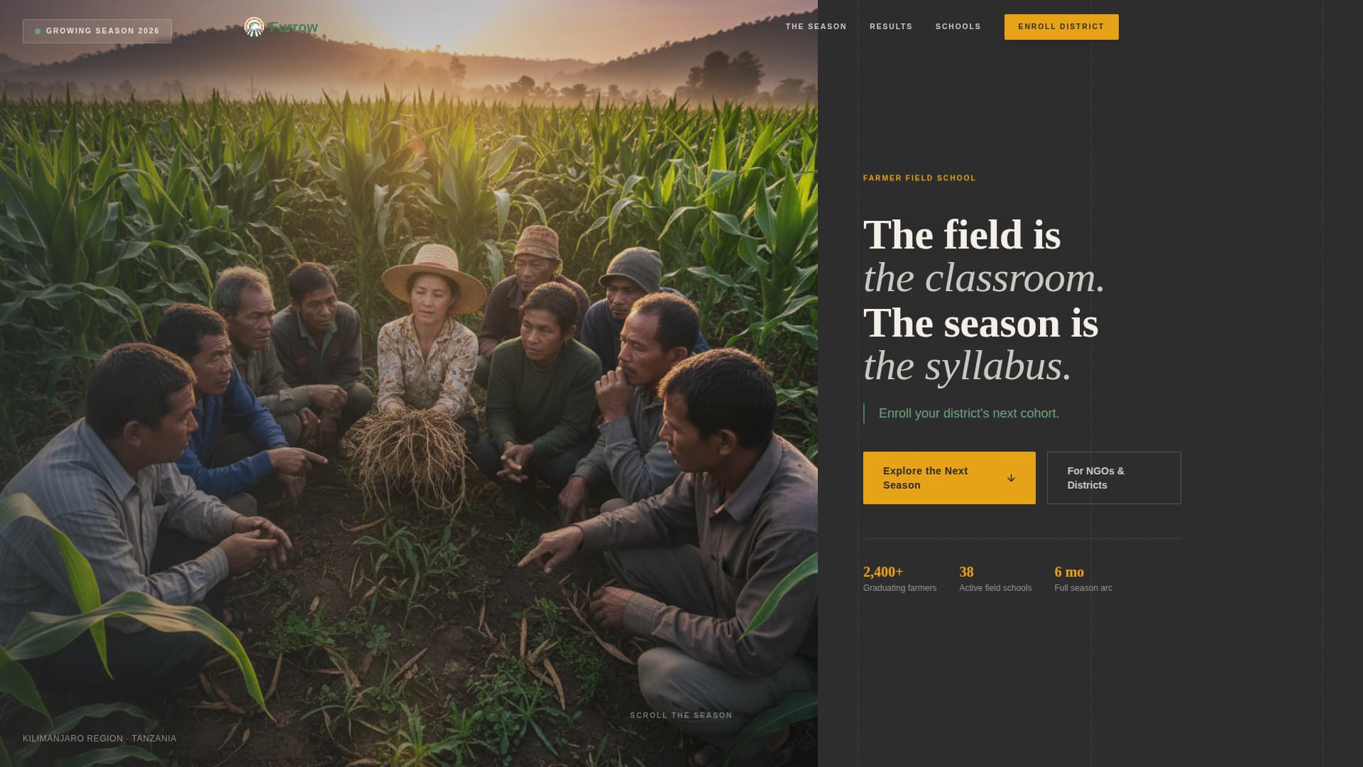 Furrow - Seasonal Farmerfieldschool Landing Page Template