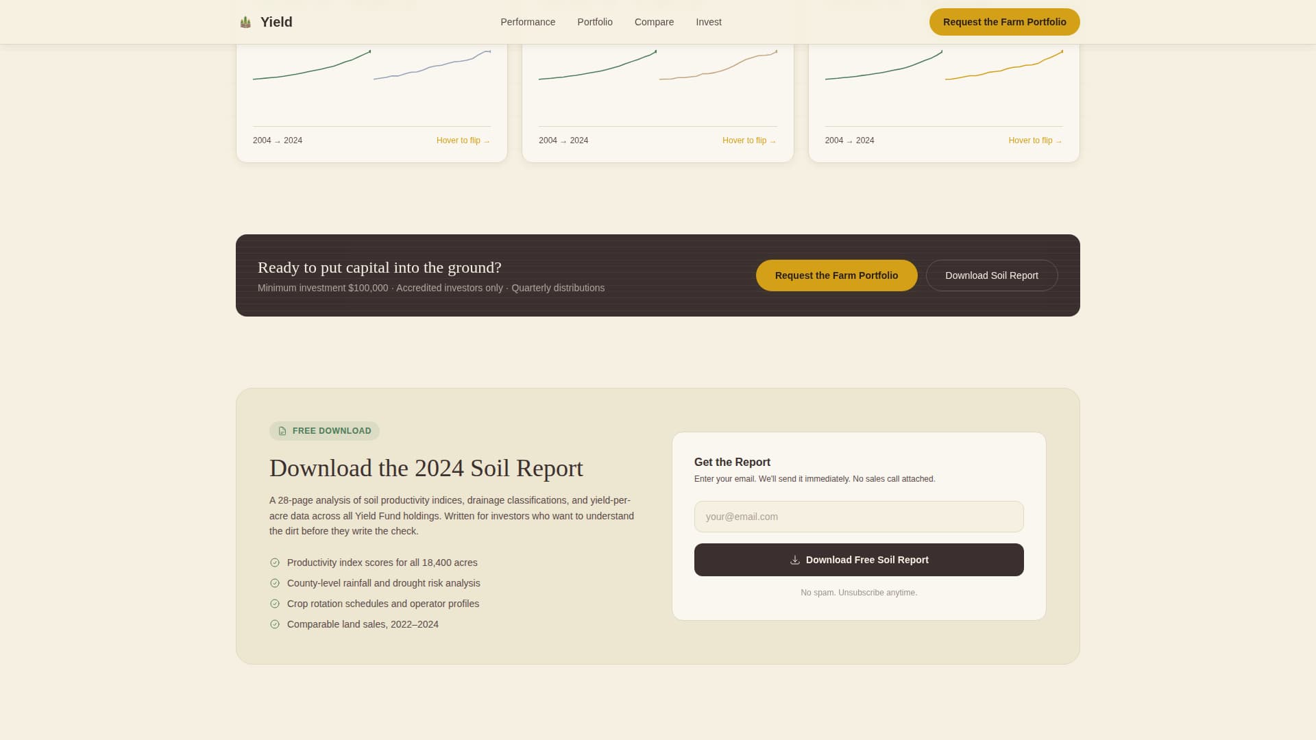 Yield - Proven Farmland Landing Page Template