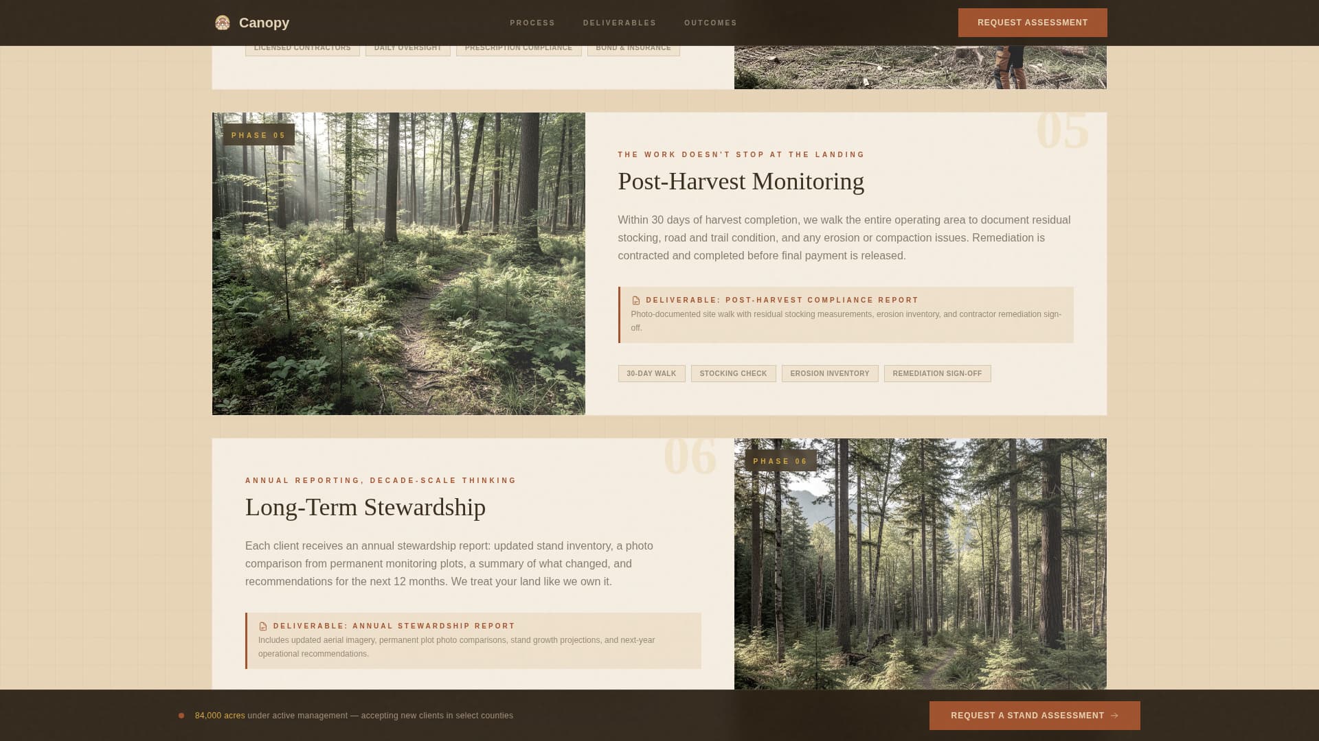 Canopy - Immersive Forestry Landing Page Template