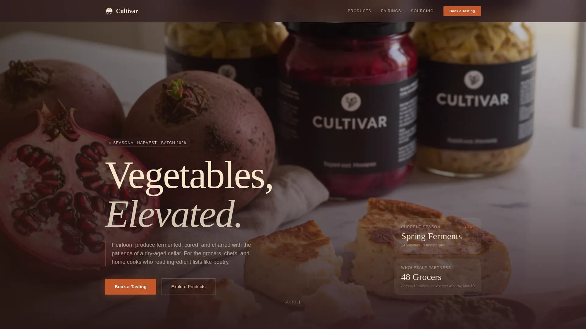 Cultivar — Premium Vegetarian Goods Landing Page Template