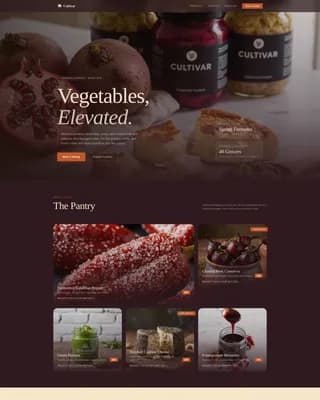 Cultivar — Premium Vegetarian Goods Landing Page Template