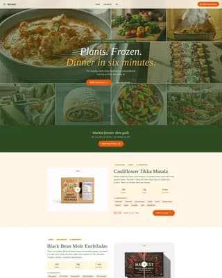 Harvest — Organic Vegetarian Foods Landing Page Template