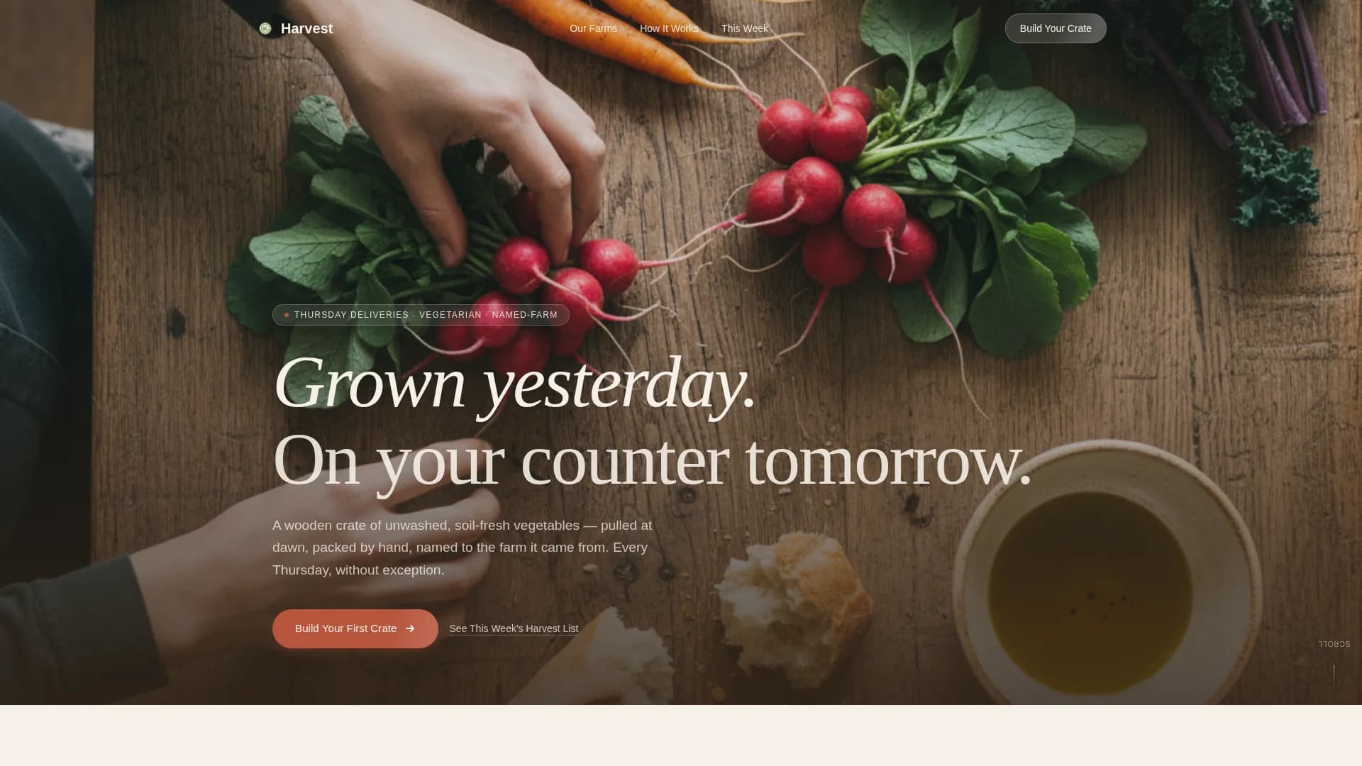 Harvest — Organic Produce Delivery Landing Page Template