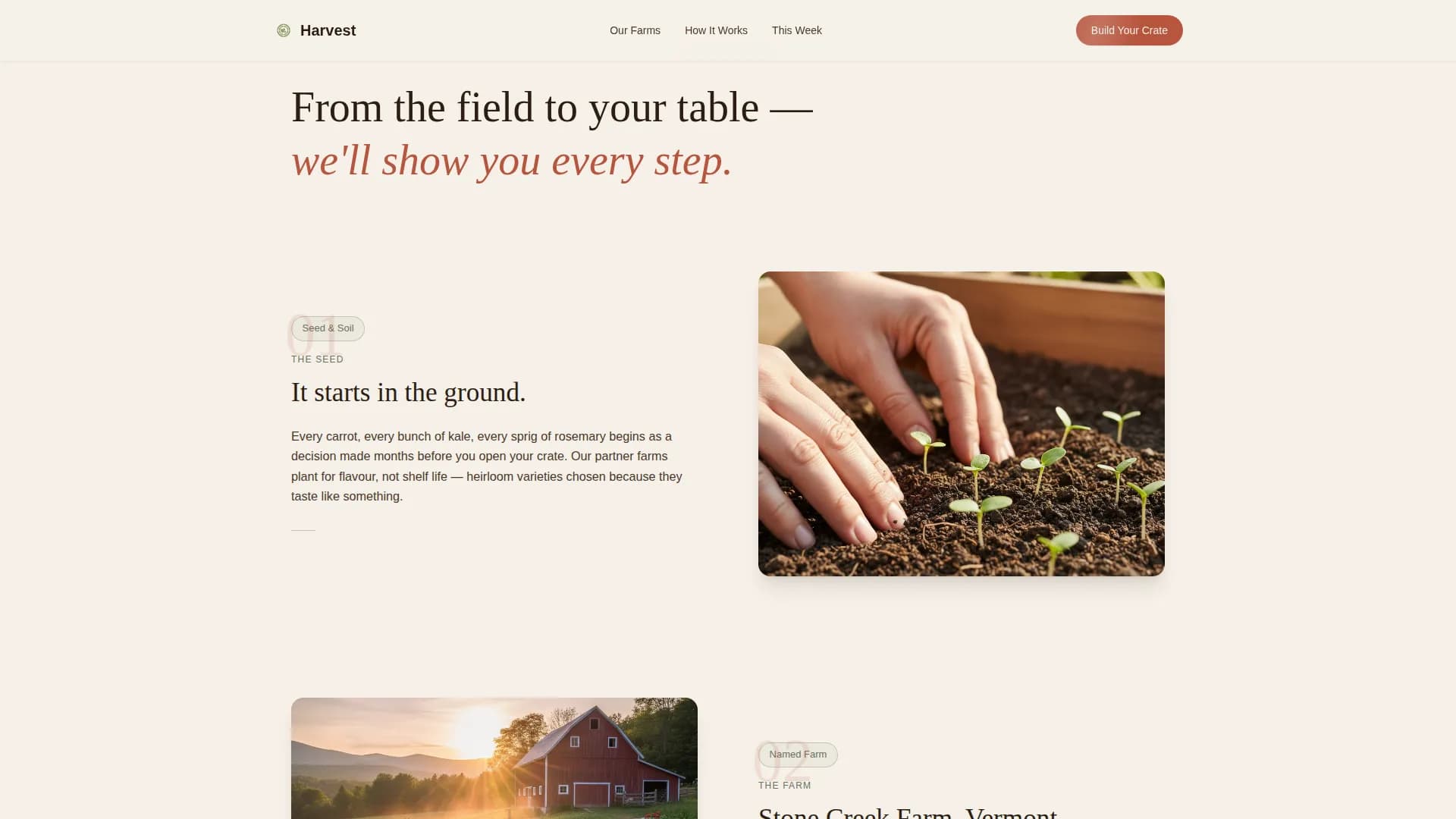 Harvest — Organic Produce Delivery Landing Page Template
