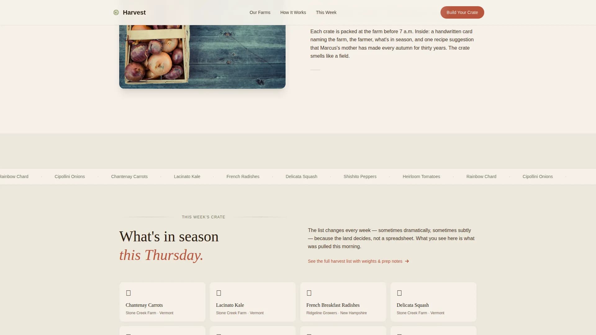 Harvest — Organic Produce Delivery Landing Page Template