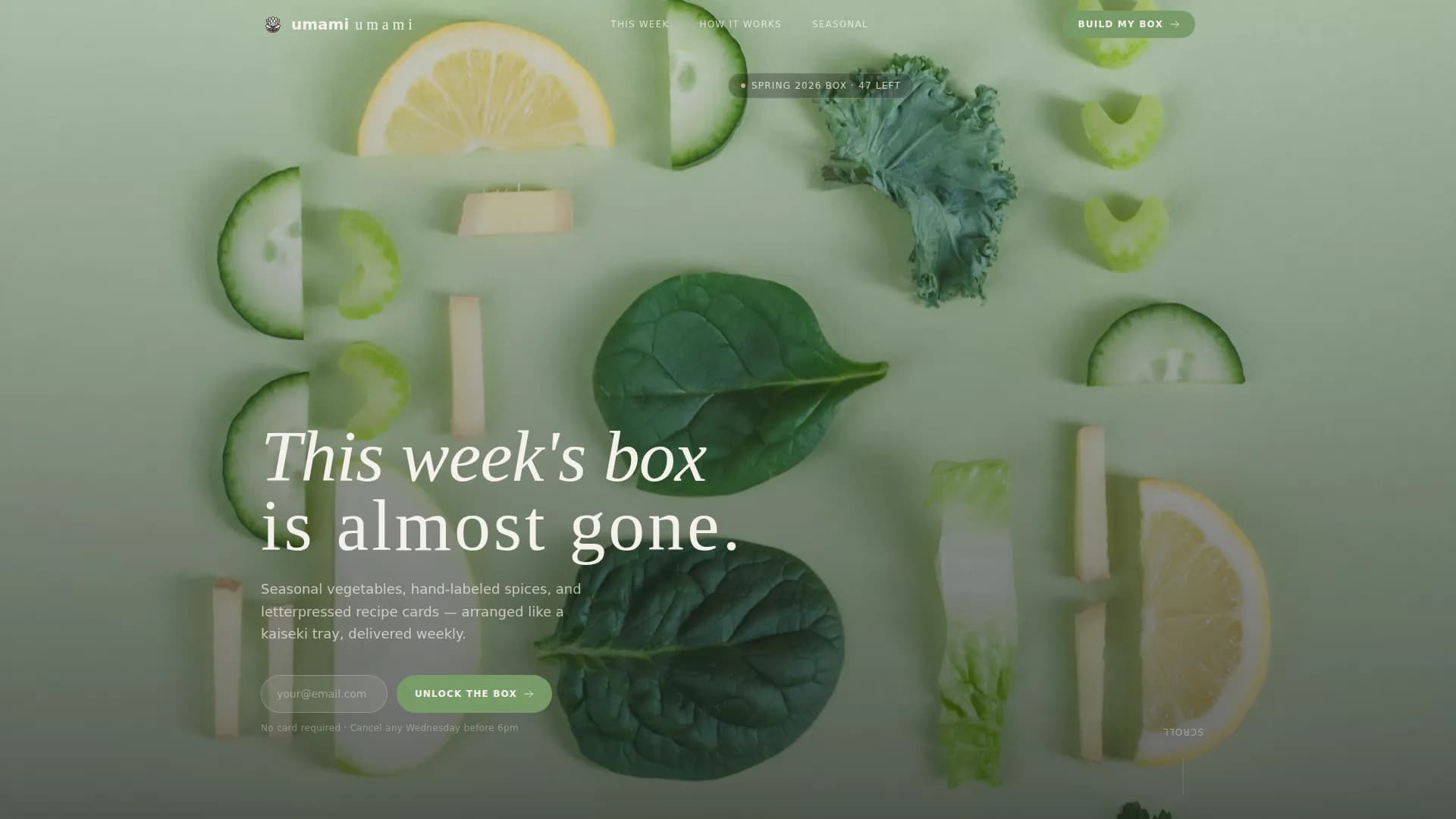 Umami — Premium Vegetarian Subscription Landing Page Template