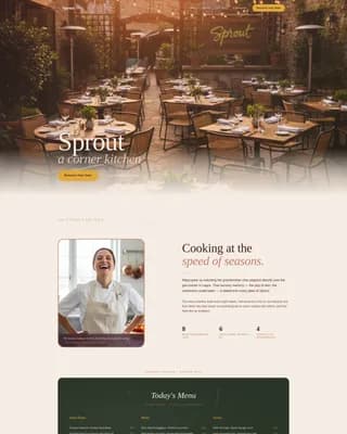 Sprout — Elevate Vegetarian Dining Landing Page Template