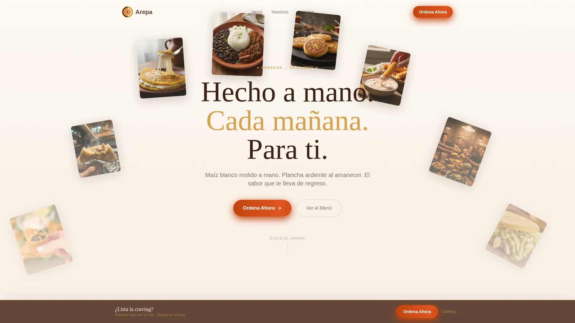 Arepa - Authentic Venezuelan Restaurant Landing Page Template