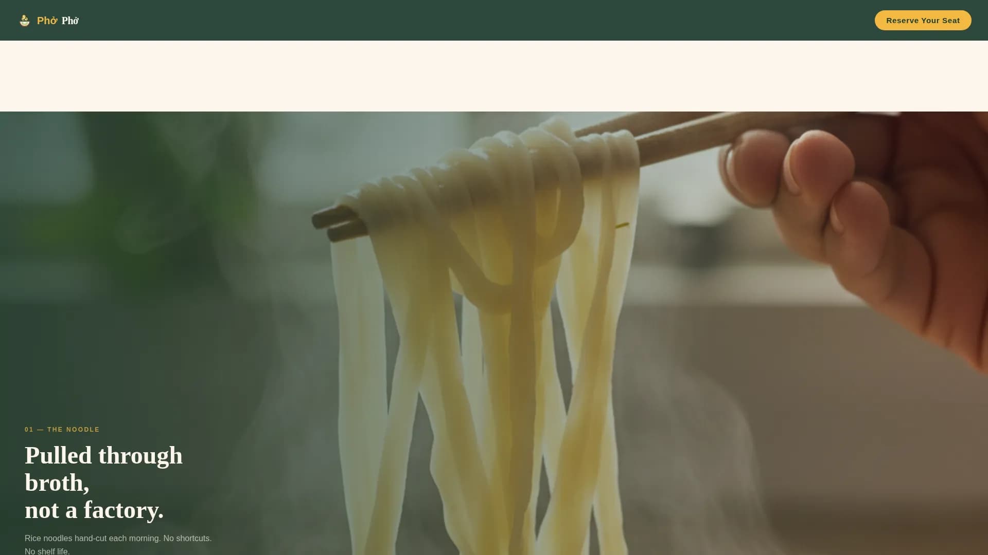 Pho — Signature Cloud Kitchen Landing Page Template