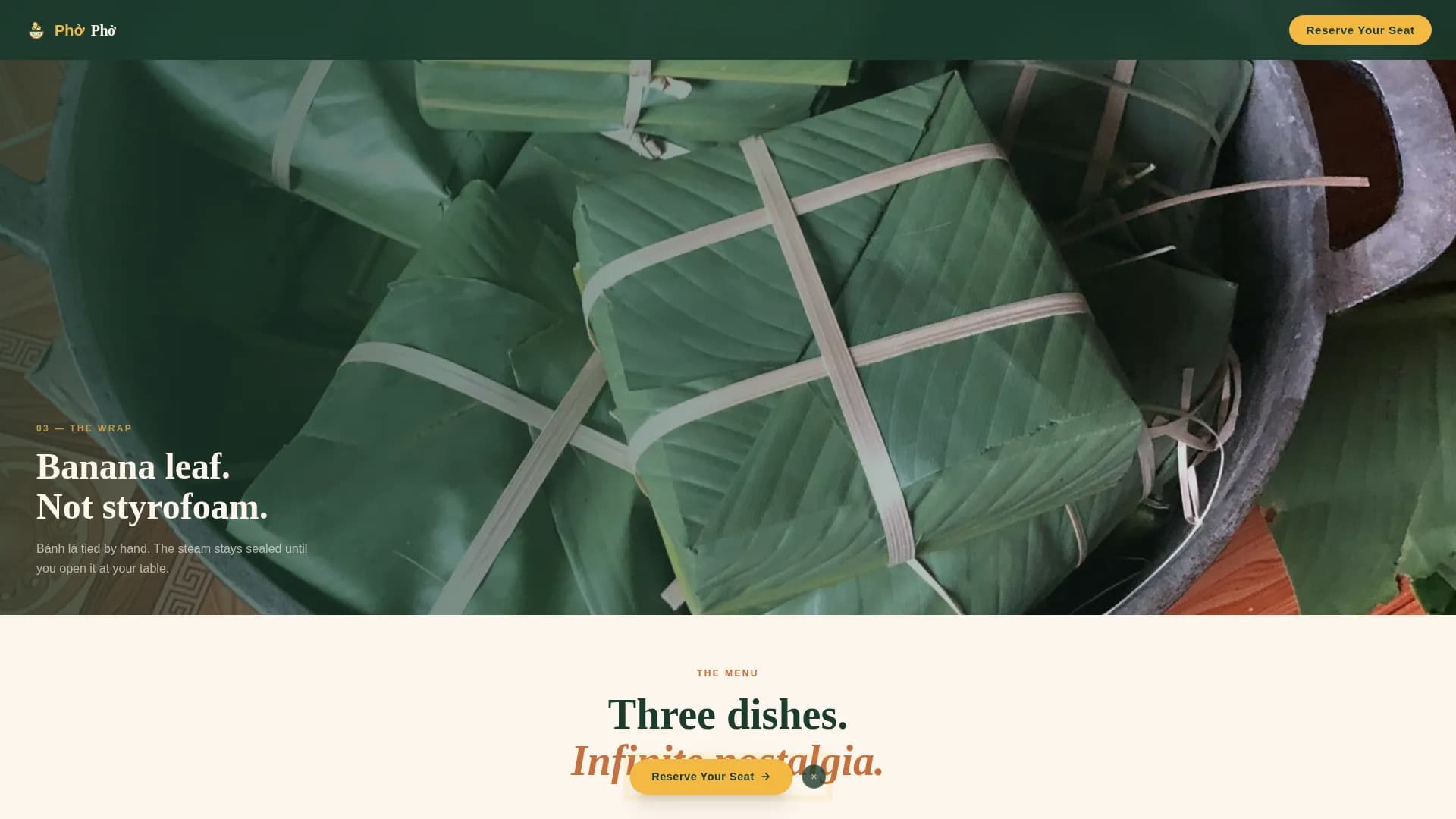 Pho — Signature Cloud Kitchen Landing Page Template
