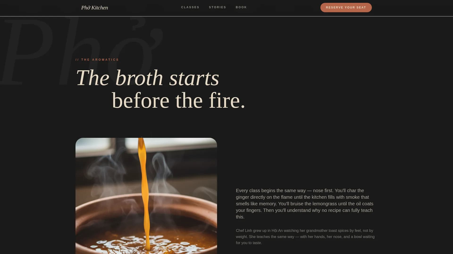 Pho — Artisan Cooking Class Landing Page Template