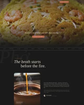 Pho — Artisan Cooking Class Landing Page Template