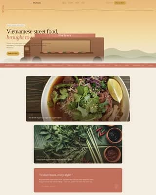 Pho — Authentic Food Truck Landing Page Template