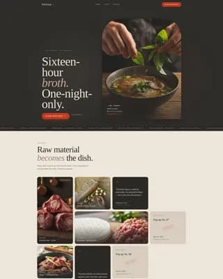 Phở - Haute Craft Vietnamese Pop-up Restaurant Landing Page Template