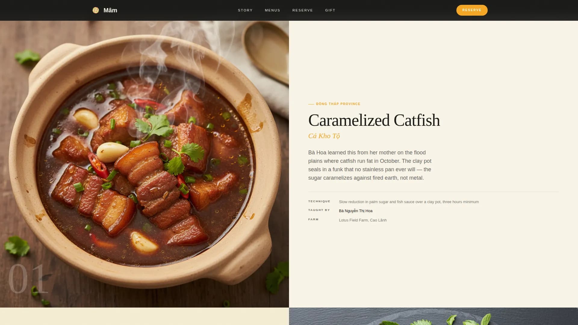 Harvest — Immersive Vietnamese Kitchen Landing Page Template