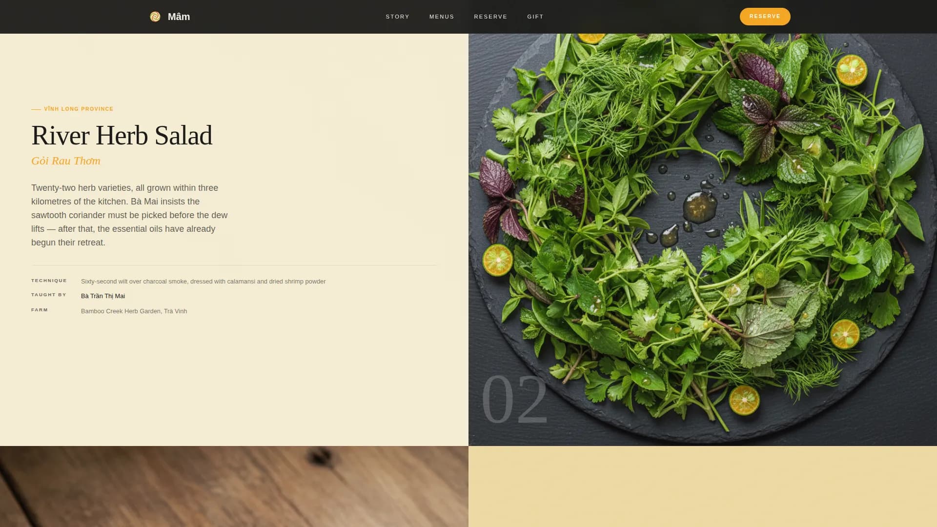 Harvest — Immersive Vietnamese Kitchen Landing Page Template
