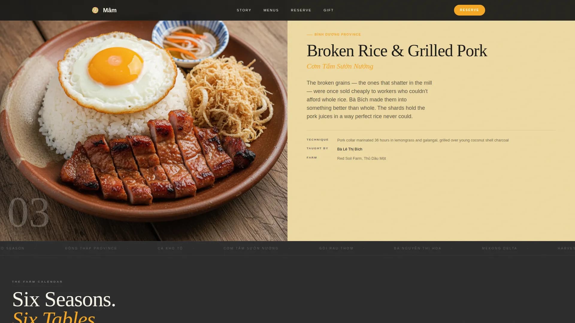 Harvest — Immersive Vietnamese Kitchen Landing Page Template