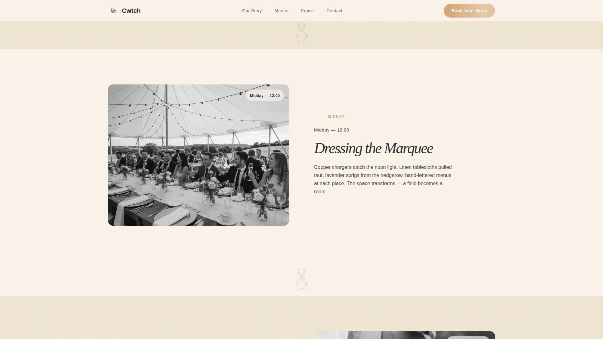 Cwtch — Luxe Welsh Catering Landing Page Template