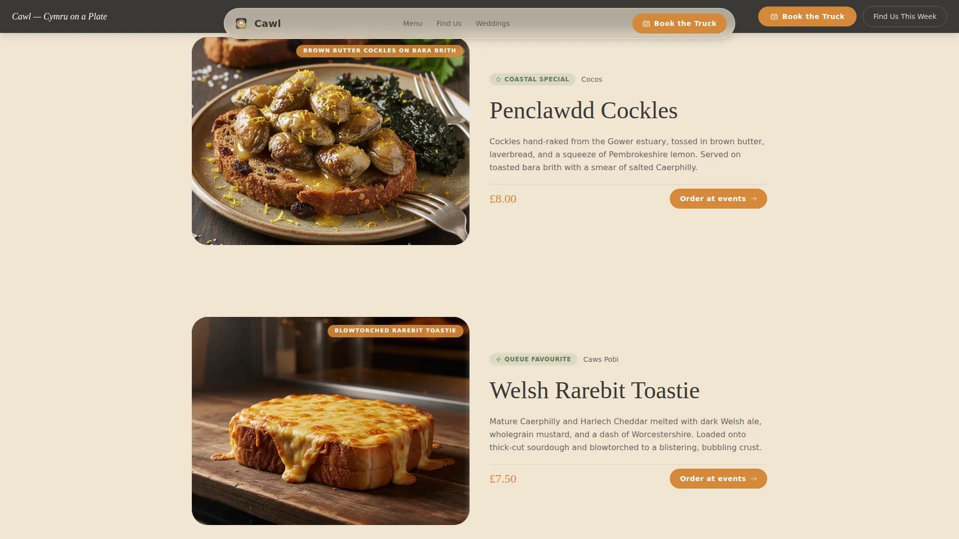 Cawl — Artisan Welsh Cuisine Landing Page Template