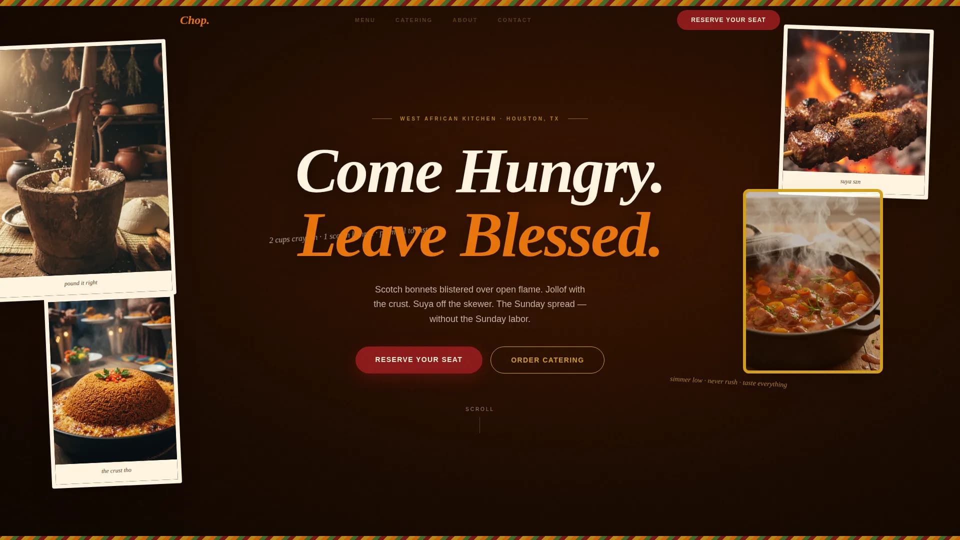 Chop — Authentic West African Landing Page Template