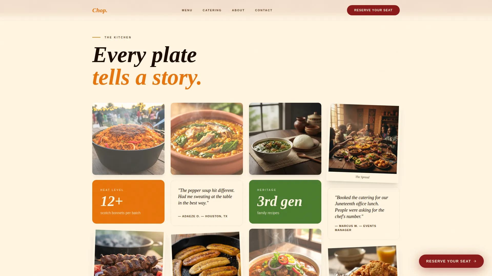 Chop — Authentic West African Landing Page Template