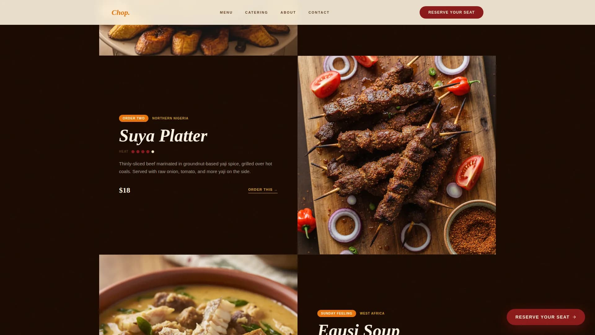 Chop — Authentic West African Landing Page Template