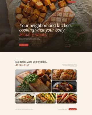 Nourish — Whole30 Catering Landing Page Template