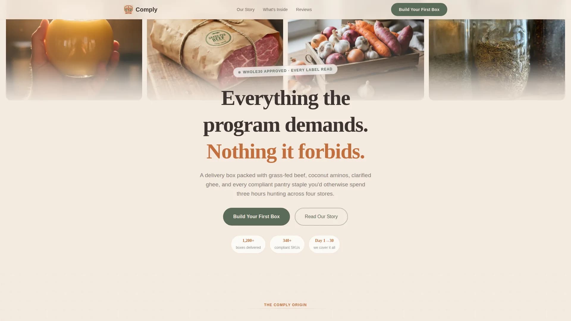 Comply — Whole30 Grocery Delivery Landing Page Template