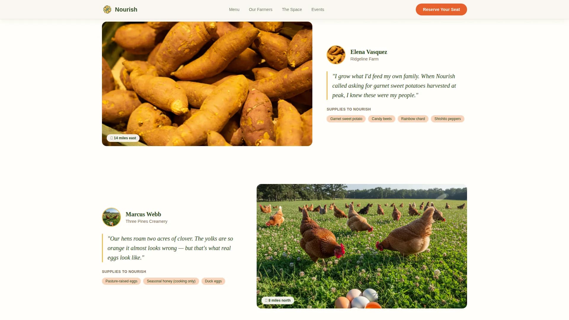 Nourish - Whole30 Restaurant Gallery Landing Page Template