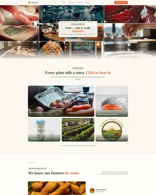 Nourish - Whole30 Restaurant Gallery Landing Page Template