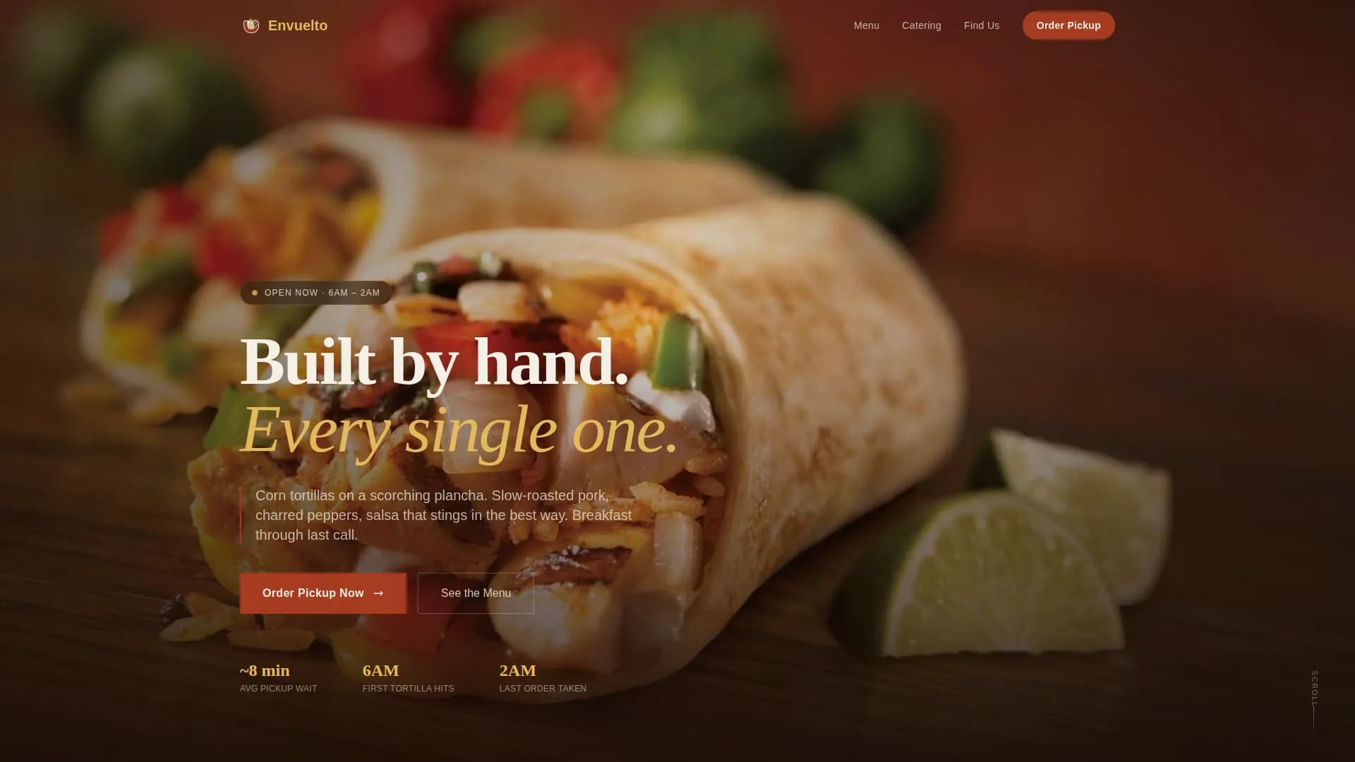 Wrap — Artisan Burrito Café Landing Page Template