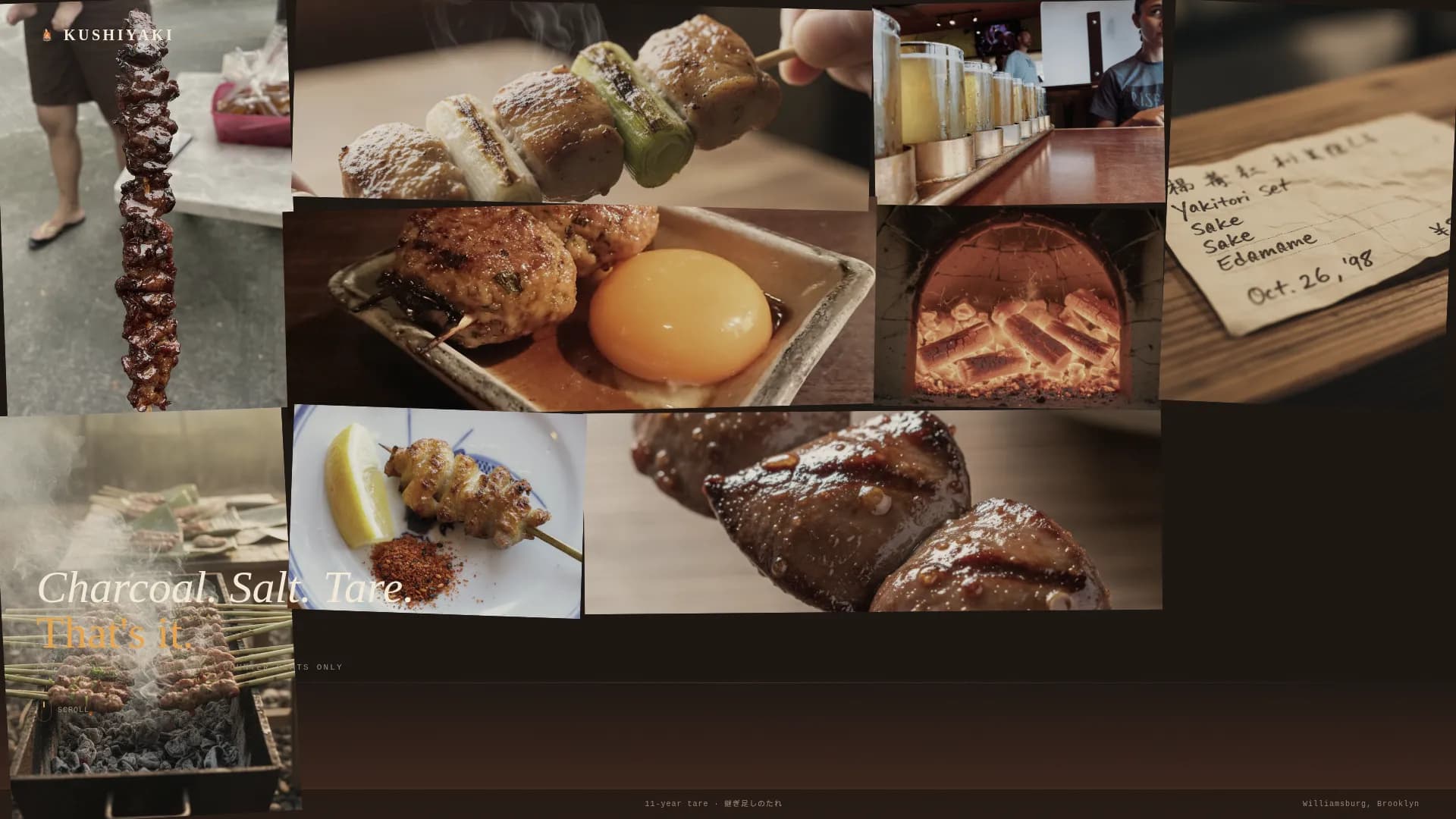 Kushiyaki — Retro Yakitori Bar Landing Page Template