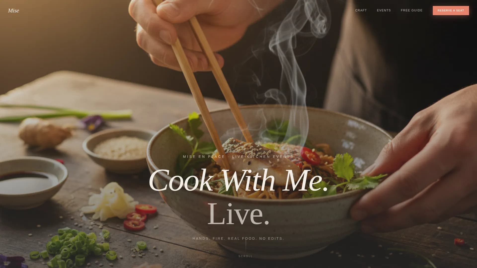 Mise — Dynamic Culinary Event Landing Page Template