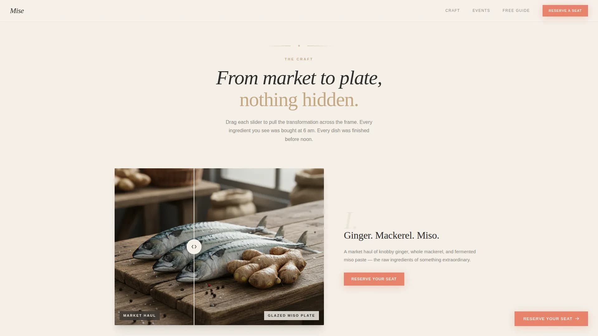Mise — Dynamic Culinary Event Landing Page Template
