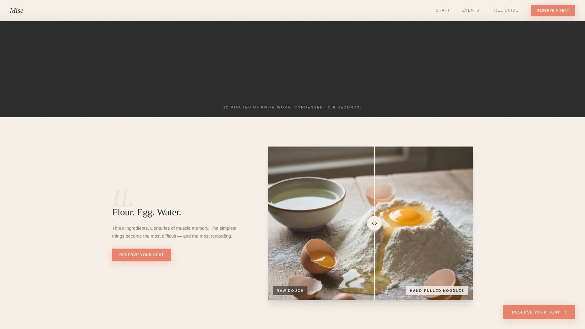 Mise — Dynamic Culinary Event Landing Page Template