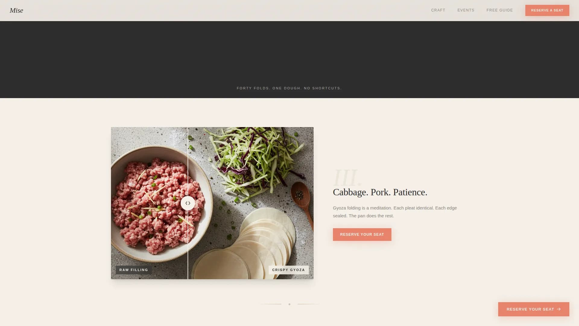 Mise — Dynamic Culinary Event Landing Page Template
