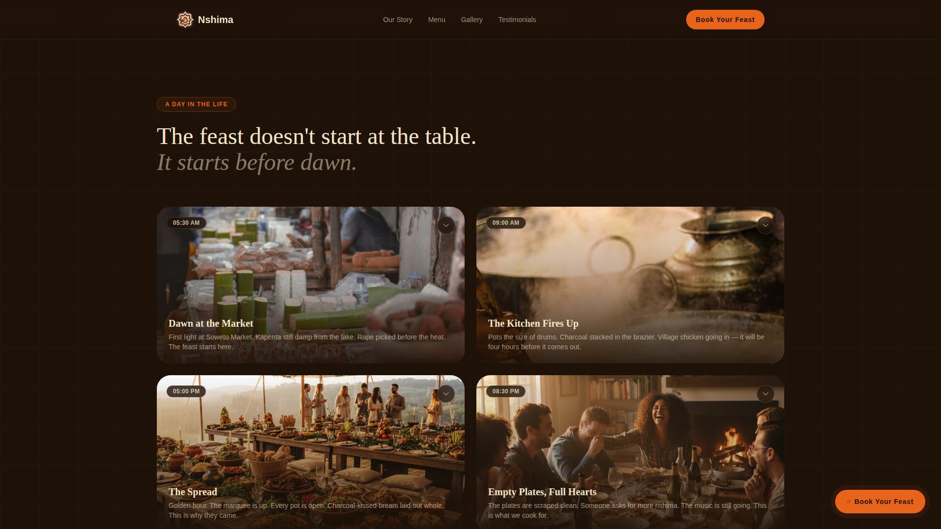 Zambian Cuisine Booking Website Template