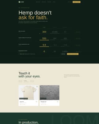 Loom - Industrial Hemptextile Landing Page Template