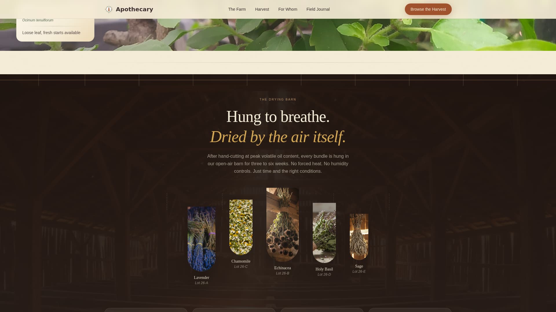 Apothecary - Immersive Herbfarm Landing Page Template