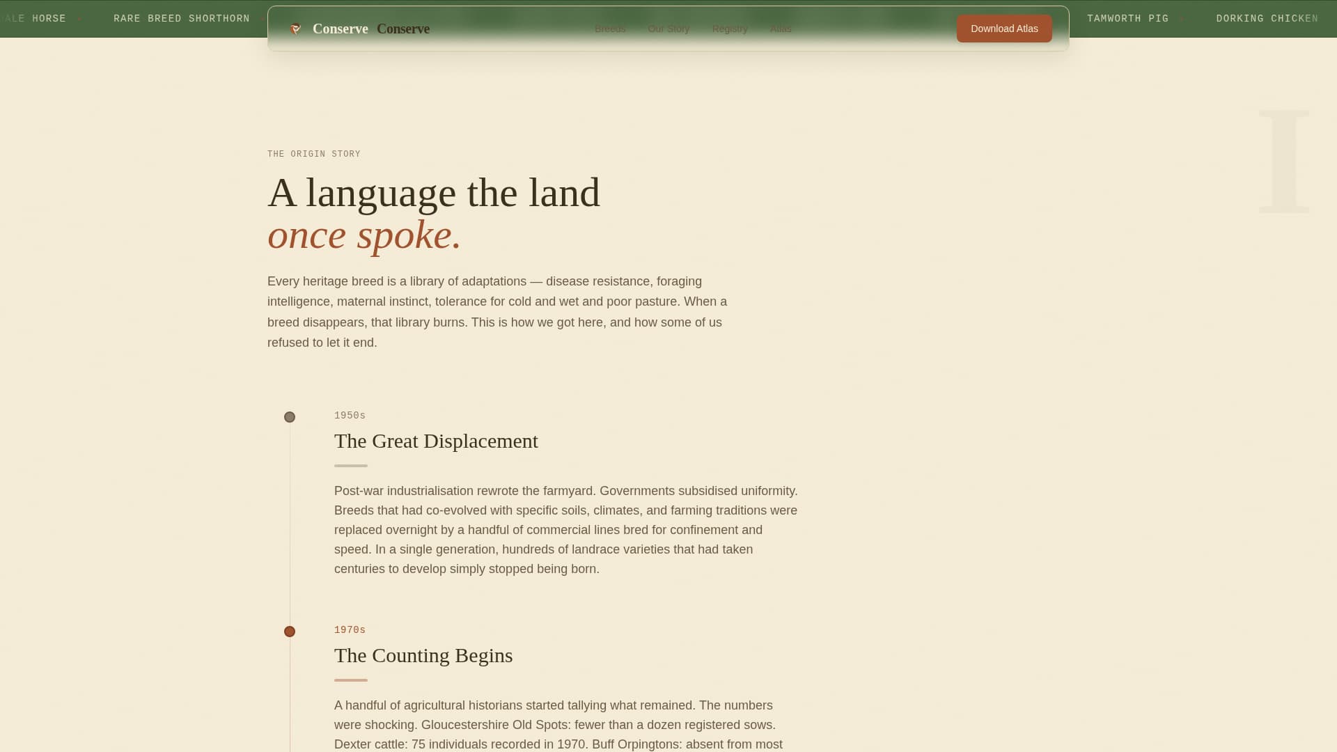 Conserve - Timeless Heritage Landing Page Template