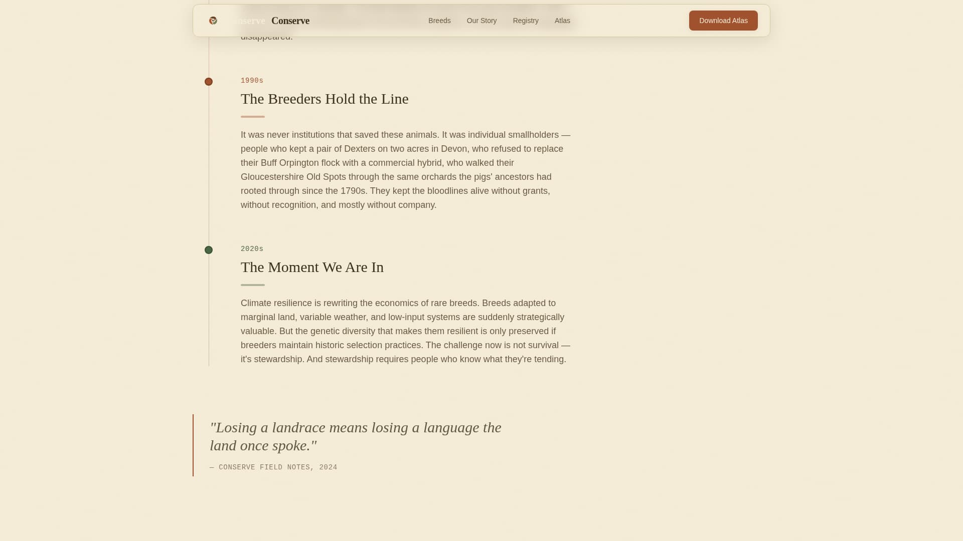 Conserve - Timeless Heritage Landing Page Template