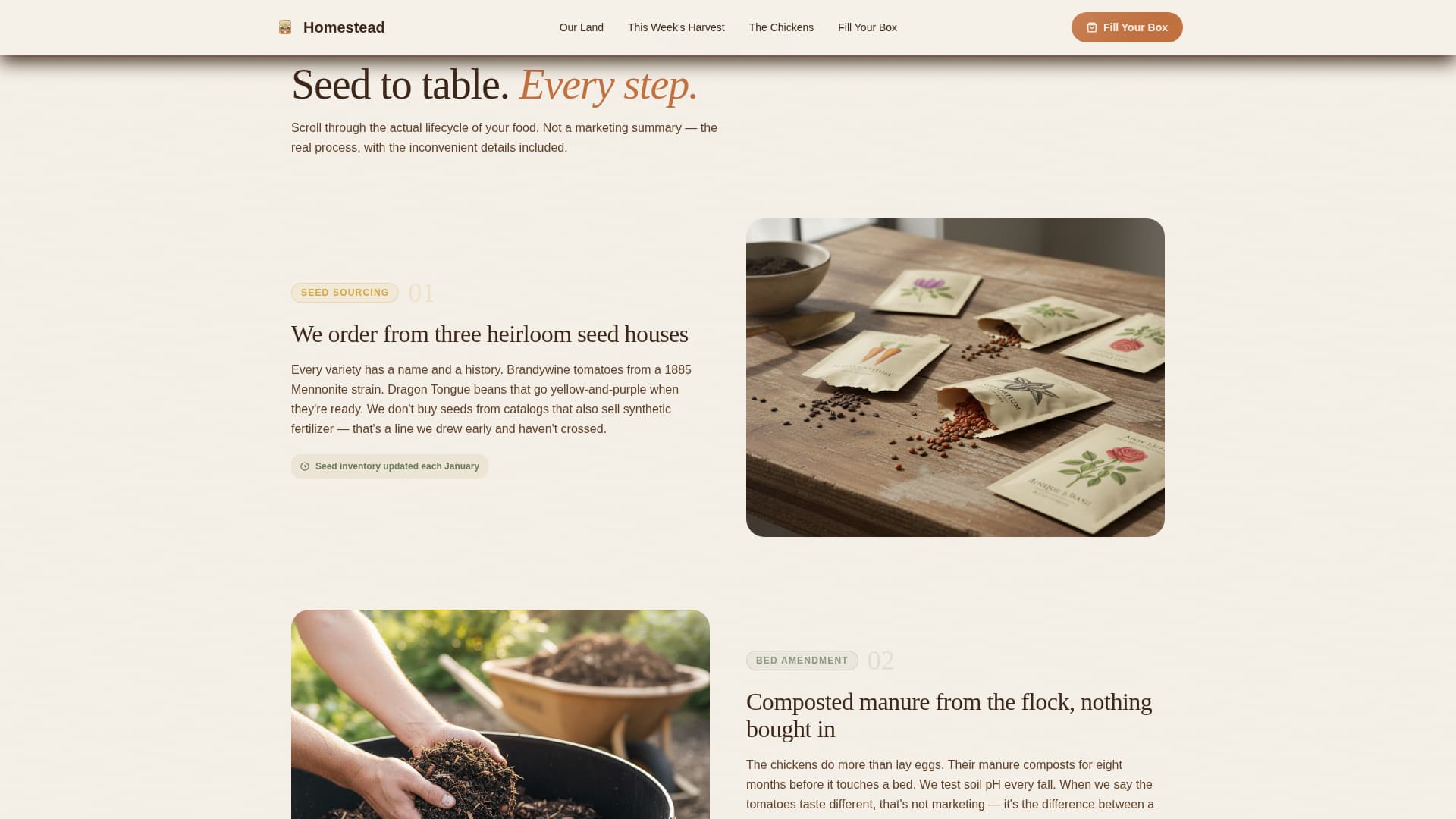 Homestead - Authentic Farm Landing Page Template