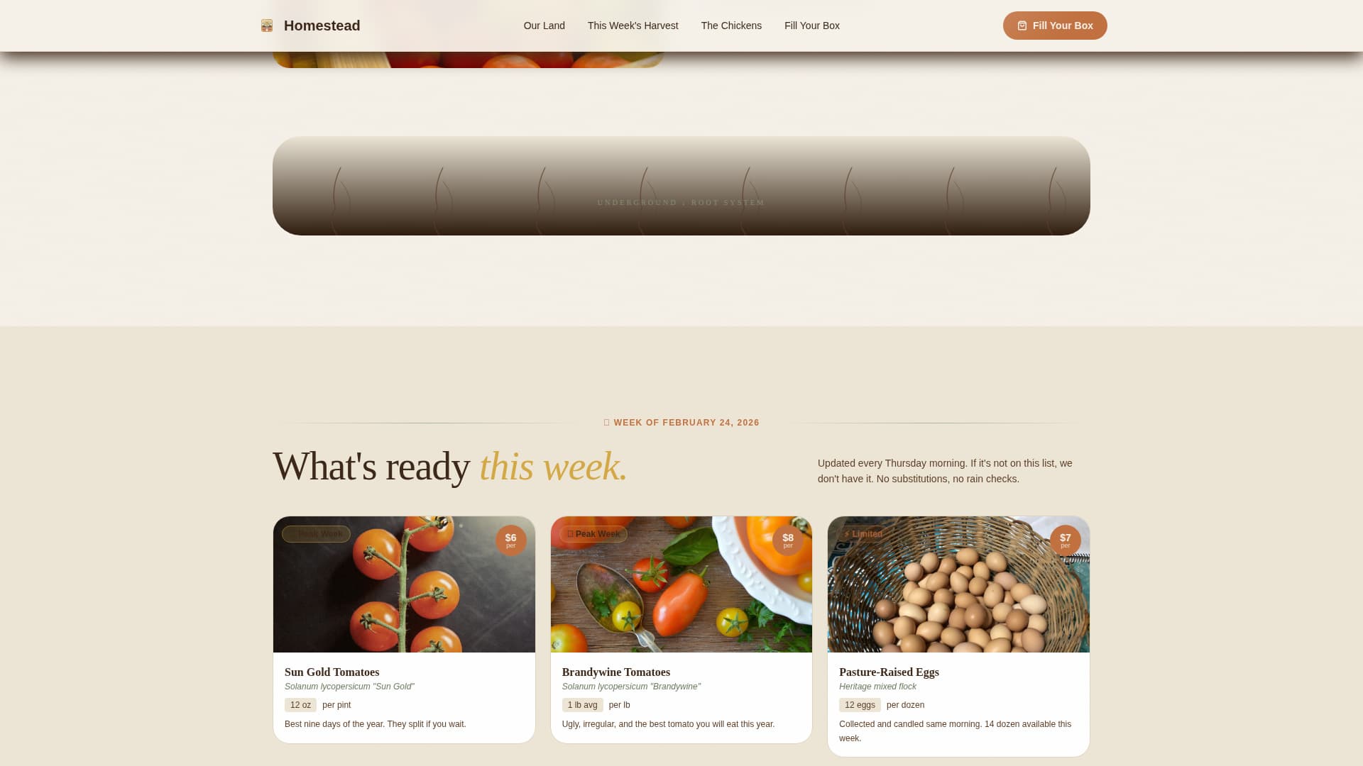 Homestead - Authentic Farm Landing Page Template