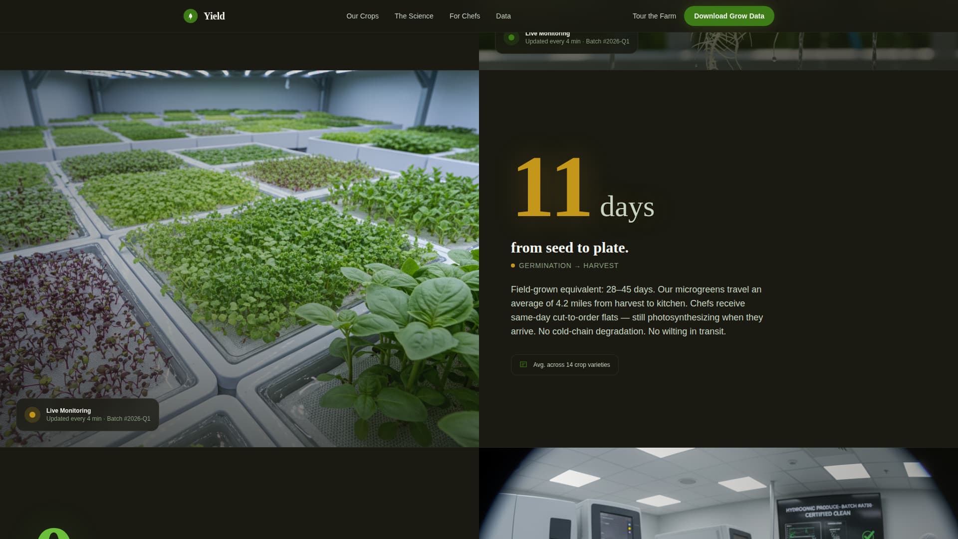 Yield - Immersive Hydroponic Landing Page Template