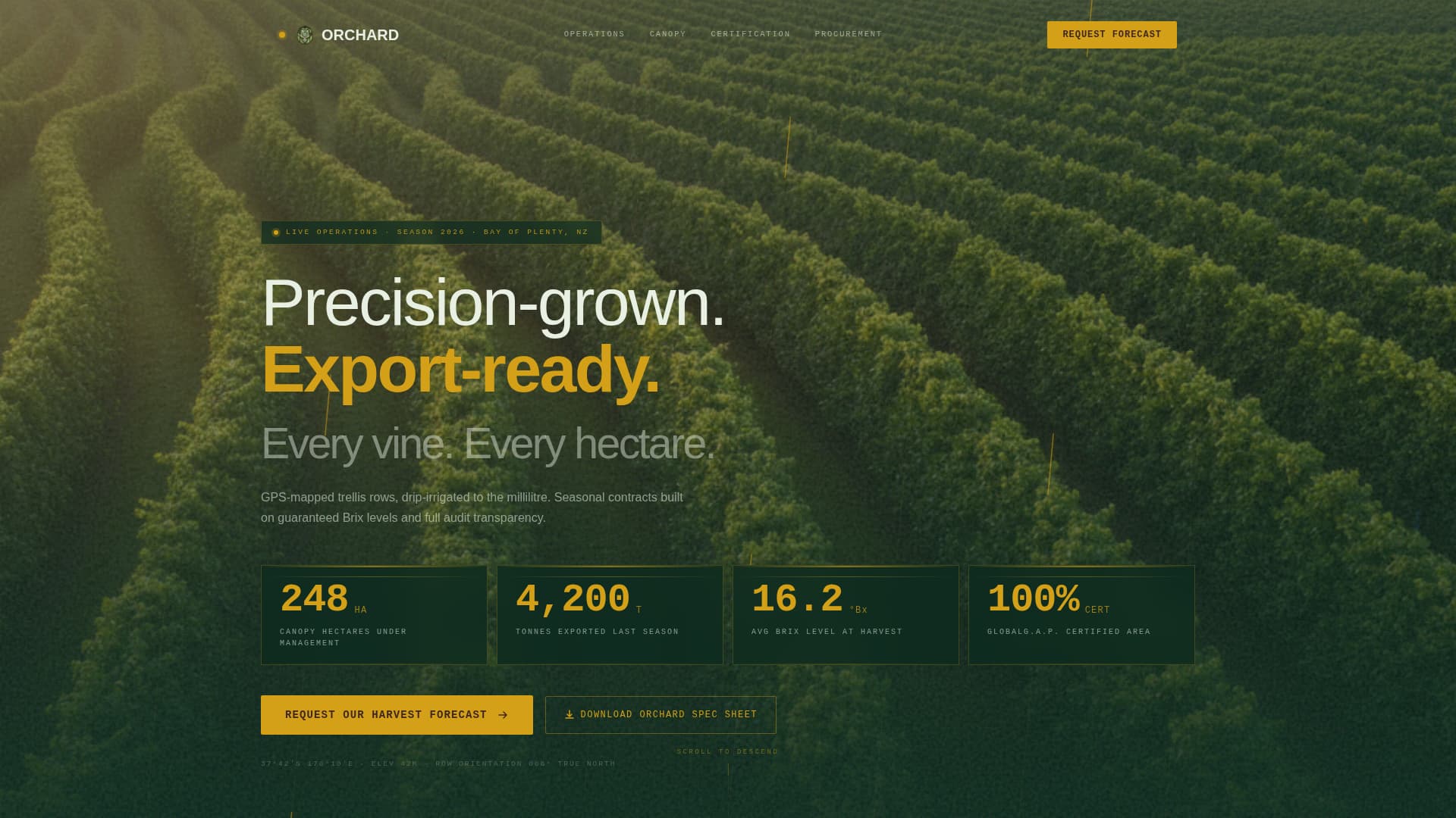 Orchard - Precision Kiwifarm Landing Page Template