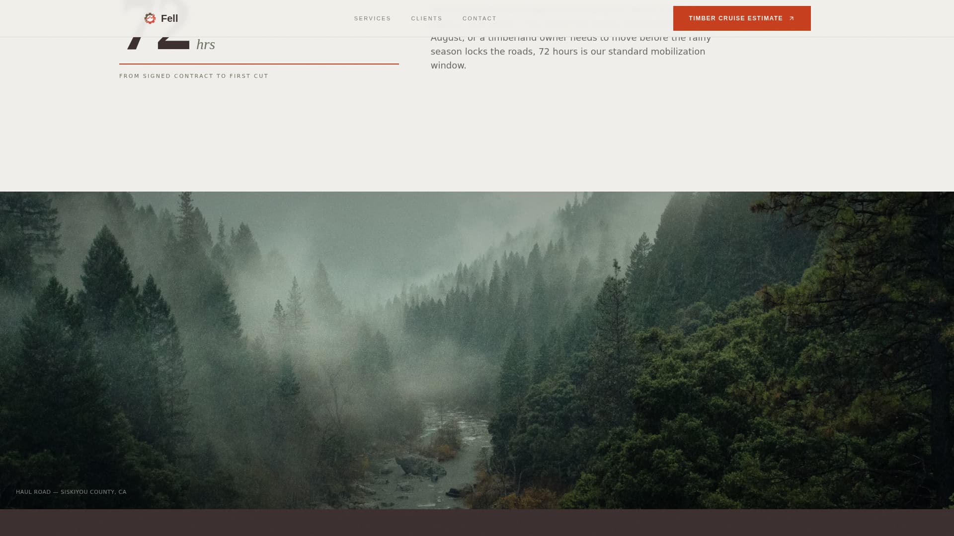 Fell - Rugged Logging Landing Page Template