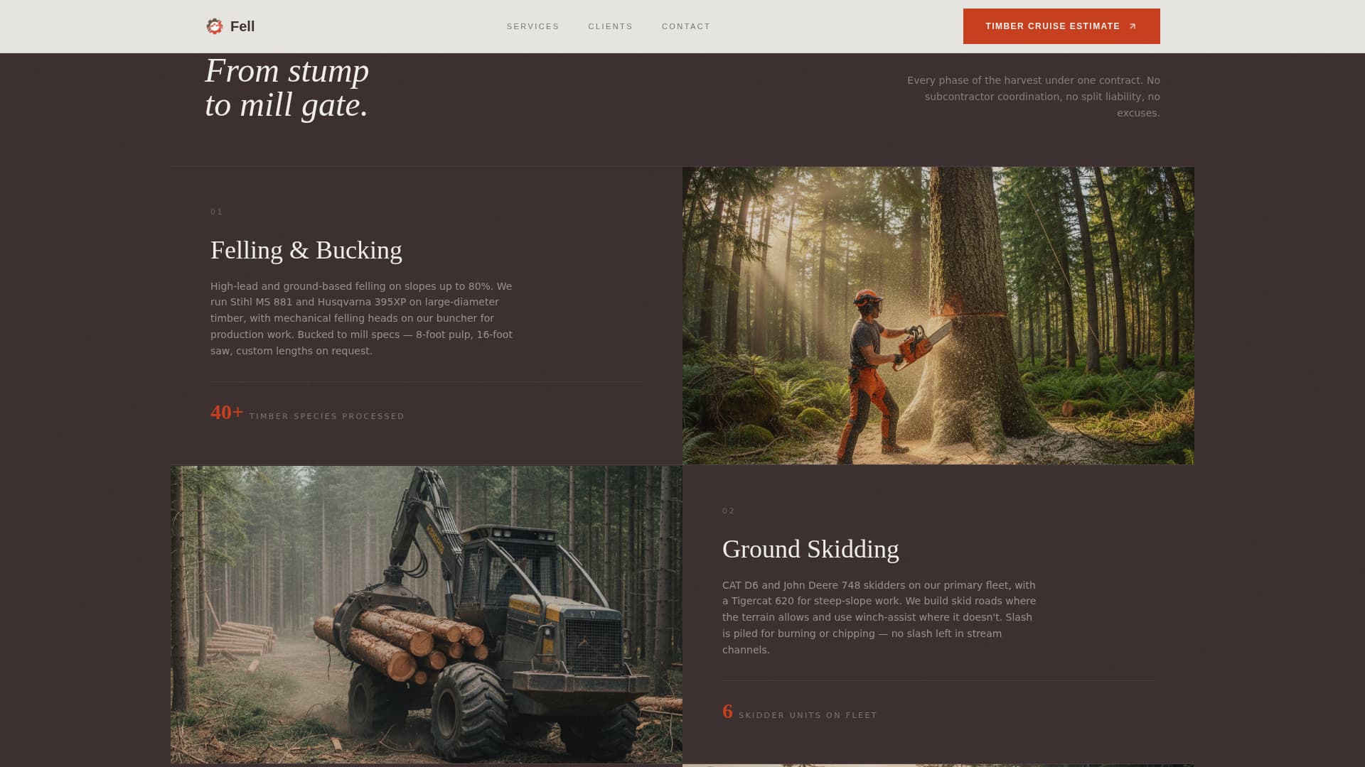 Fell - Rugged Logging Landing Page Template