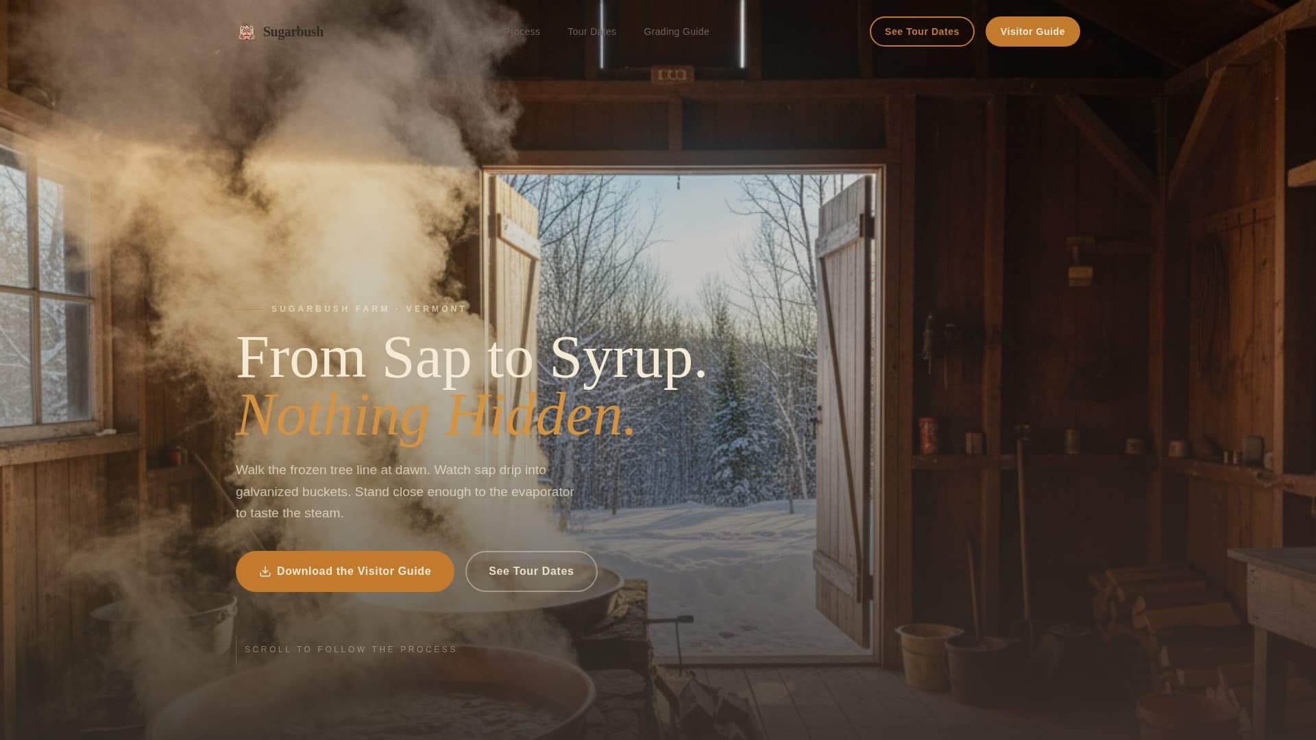Sugarbush - Immersive Maplefarm Landing Page Template
